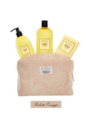 SET ORO IN POCHETTE DI VELLUTO BEIGE