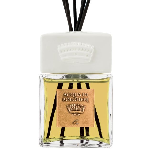 Diffusore Di Fragranze Linari Calla 500 Ml – Design In Vetro Italiano E Coperchio In Legno Di Acero, Bastoncini In Rattan
